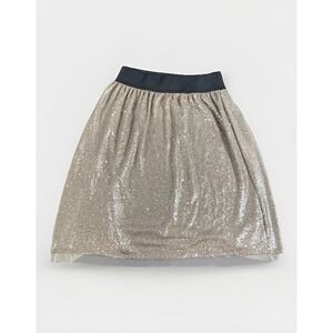 Free People Y2K Sequined Fairy Midi Skirt Small  Taupe Nude Flashing Lights Boho